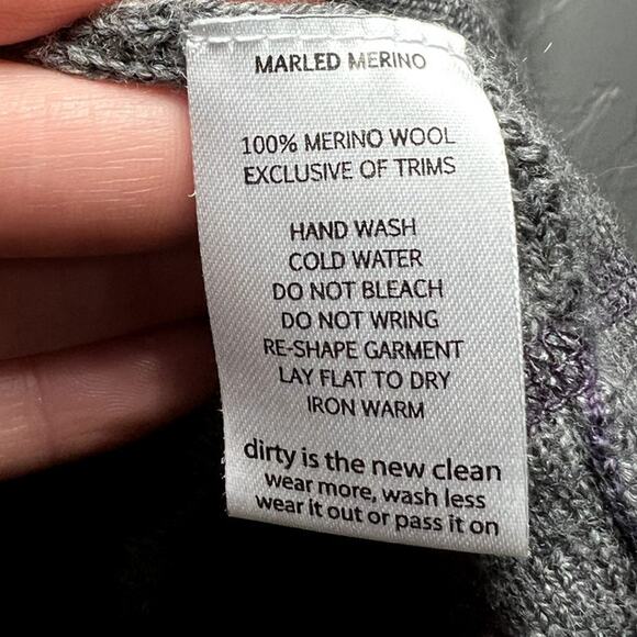 Horny Toad 100%‎ merino wool v neck sweater womens large contemporary minimalist - Picture 4 of 6